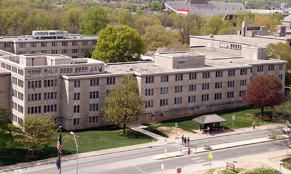 residence hall aerial view