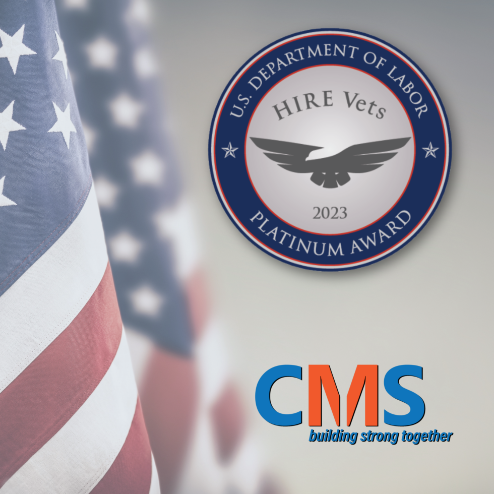 CMS Receives HIRE Vets Platinum Medallion Award - CMS Corporation