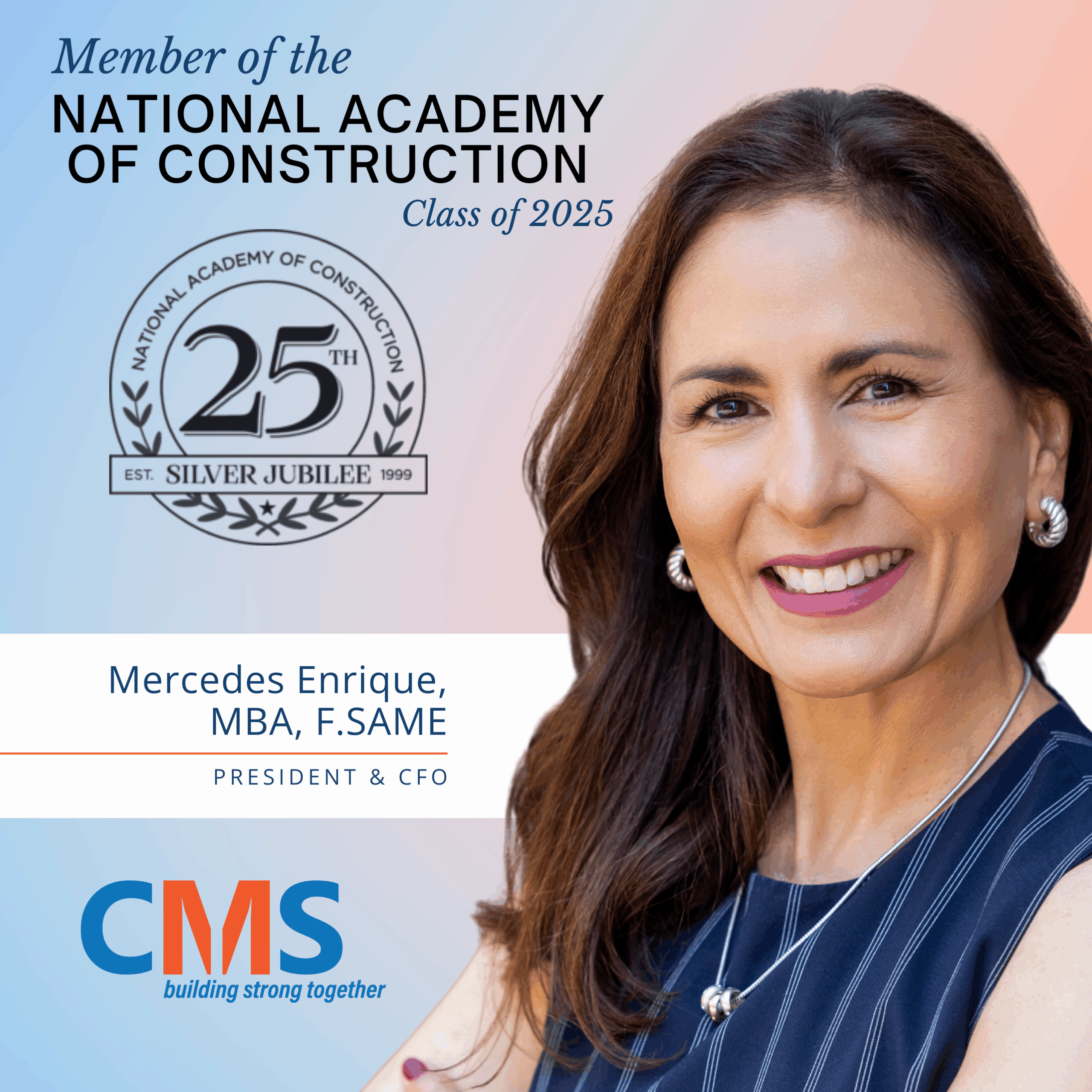 Mercedes Enrique Inducted into the National Academy of Construction